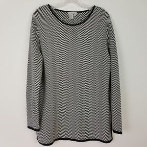 Sans‎ Pareille chevron black white women sweater L